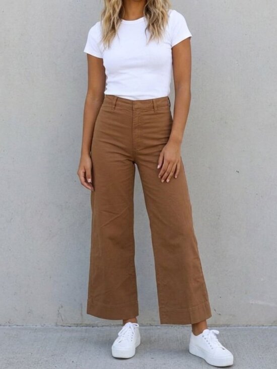 Abercrombie & Fitch Pants - Abercrombie & Fitch Brown Ultra High Rise Cropped Wide Leg Pants 27 54847